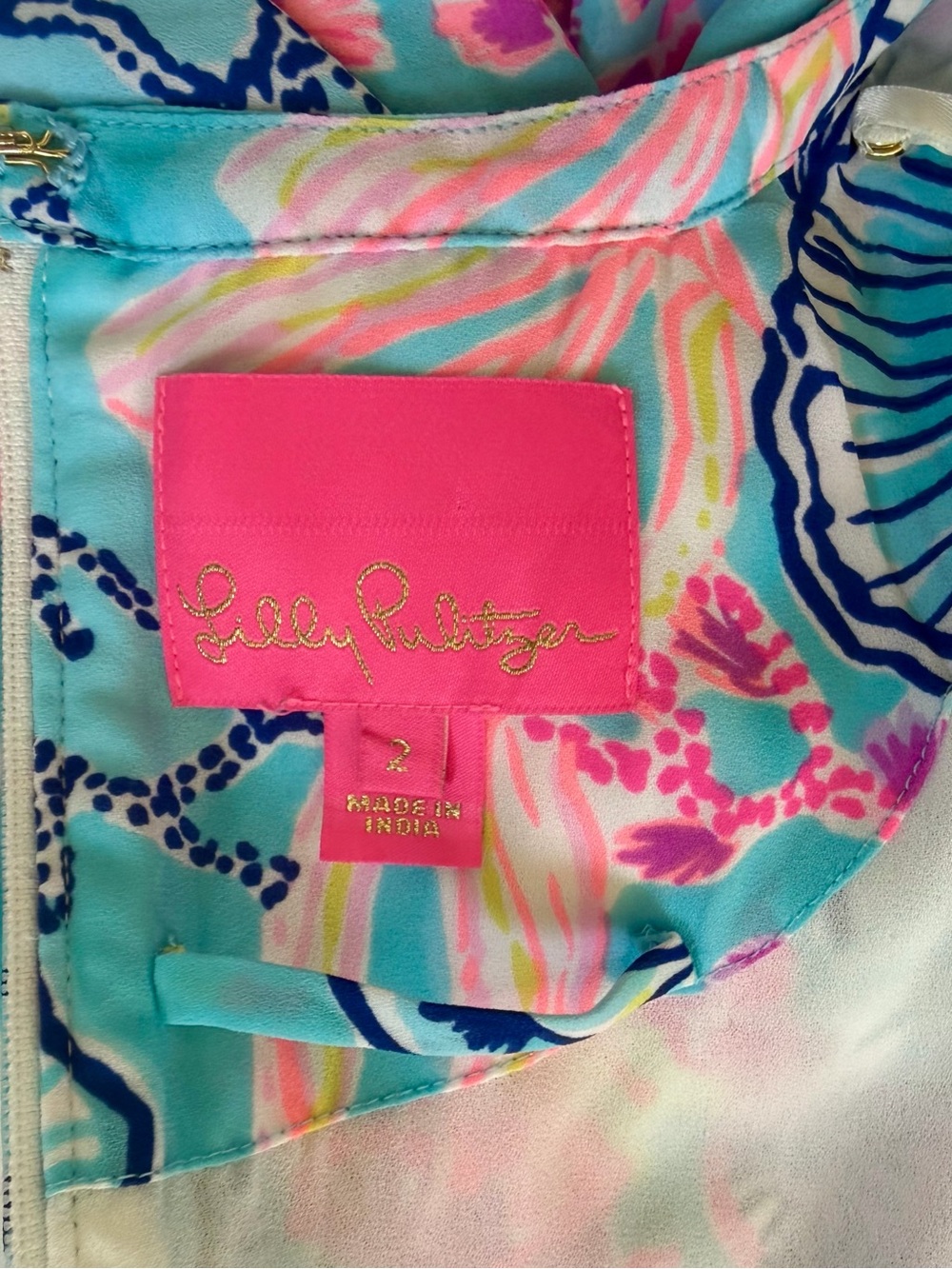 Lilly Pulitzer Destin Maxi Dress Once Upon a Tide Blue Pink | Size 2 EUC - Picture 8 of 14